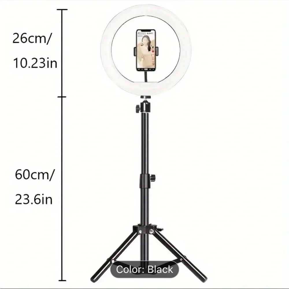 Black Ring Light with Tripod Stand all purchases come with cosmetic bag over $30